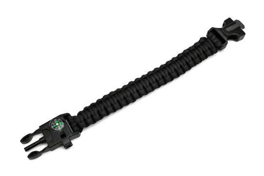 Black multifunction paracord survival bracelet