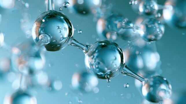 Molecules or atoms. Medical, Biochemical, Pharmaceutical, Cosmetic Beauty concept. 3d rendering
