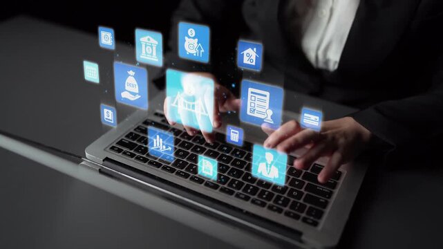 Loan icons represent debt, repayment, and financial planning. Loan supports banking, loan connects credit with payment systems, and loan helps manage interest effectively. Funnel