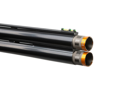 Close up of shotgun double barrels