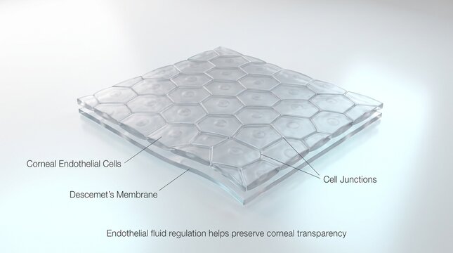 Corneal endothelial cells descemet membrane cell junctions fluid