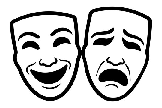 Theater masks comedy and tragedy clip art