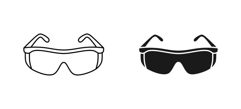 Safety glasses icon editable stroke and fill
