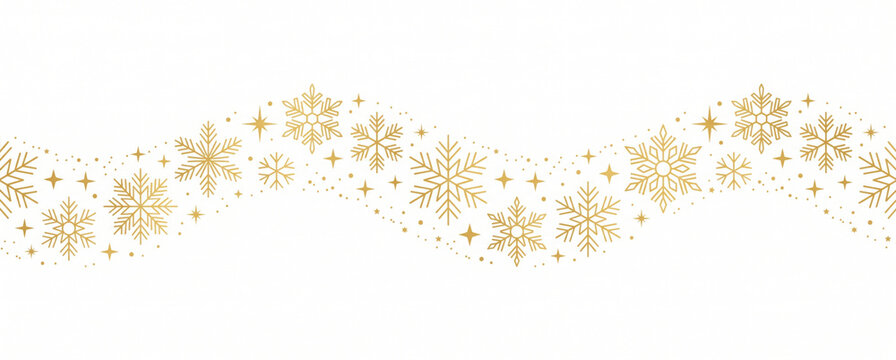snowflakes and stars border isolated on white background vector illustration