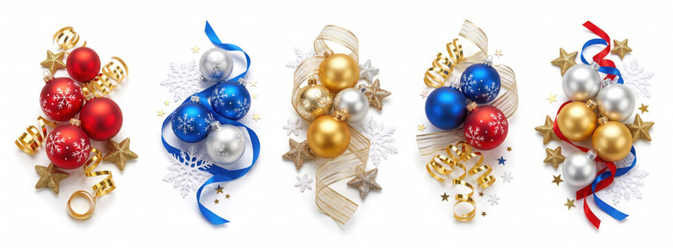 Christmas balls collection. for christmas decoration.transparent background.