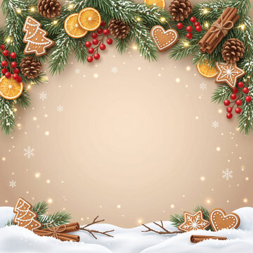 Traditional Christmas greeting card