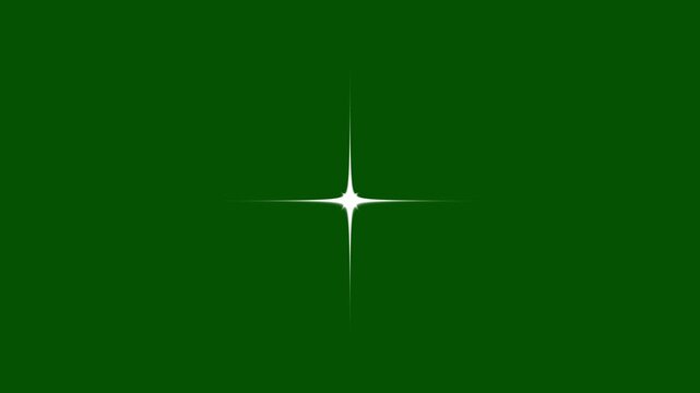 Single star glitter, sparkle, twinkle animation, twinkling star, vector glowing star light effect doodle style on Green Screen Chroma Key, cosmic starry sky with twinkling stars, starry night.4k