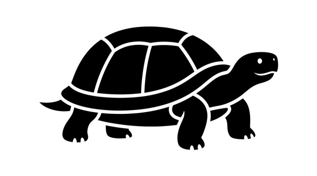 Black turtle graphic silhouette icon isolated on plain background graphic