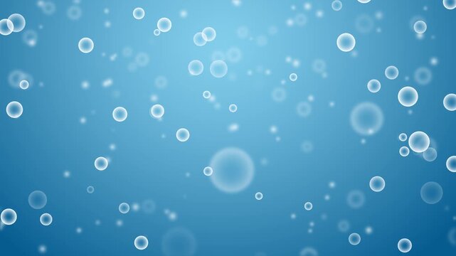 Underwater Air Bubbles Rising on Blue Gradient Background
