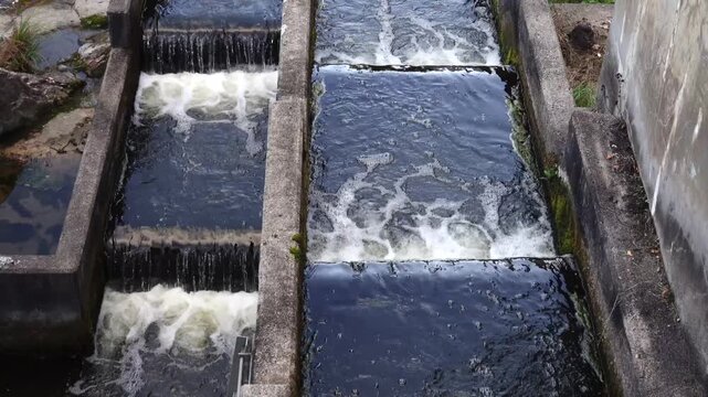 Nykoping, Sweden The Storhusfallet Qvarnen waterfall i the town centre. 

