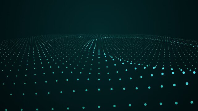 Abstract digital wave simulation showing particle movement and energy transfer across a grid