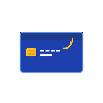 Blue contactless NFC payment card icon, modern minimal flat fintech credit card tap to pay wireless transaction mobile pay visa mastercard cashless banking symbol modern flat minimal geometric design
