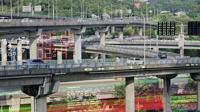 chongqing highway interchange with code and computing data 