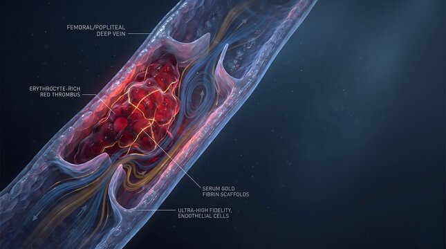 Blood Clot in Artery: A detailed 3D medical illustration depicts a dangerous blood clot lodged within a narrow artery, obstructing blood flow and highlighting a critical health concern.