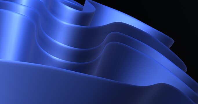 A smooth, abstract 3D wave pattern with soft blue gradients and elegant curves against a dark background, creating a modern and fluid visual effect.