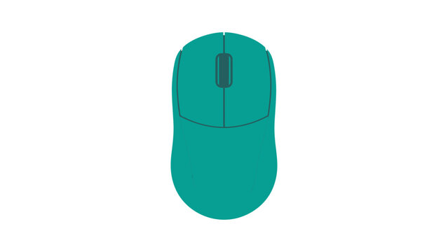 teal computer mouse tech pc hardware click device cursor peripheral equipment pointer internet item flat vector illustration single icon design