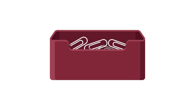 dark red paper document tray office storage organizer paperwork desk tidy equipment stationery object flat vector illustration single icon design