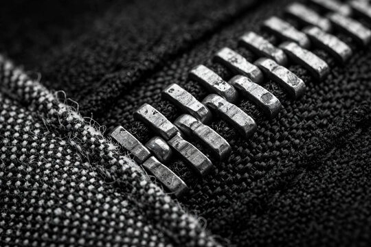 close up of zipper