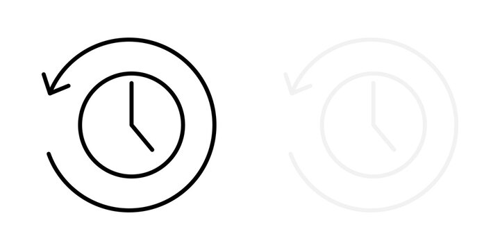 History or undo icon showing a clock with a counter clockwise arrow sign