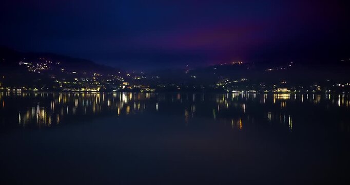 Landscape at dawn in Ranco, on Lake Maggiore