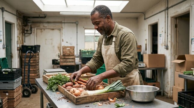 Food processor sorts root vegetables after harvest