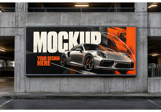 Billboard Parking Garage Mockup