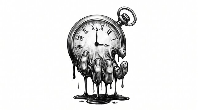 Hand melting into pocket watch