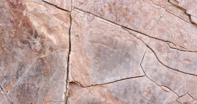 Natural Cracked Sandstone Rock Texture, Close-Up Geological Stone Surface