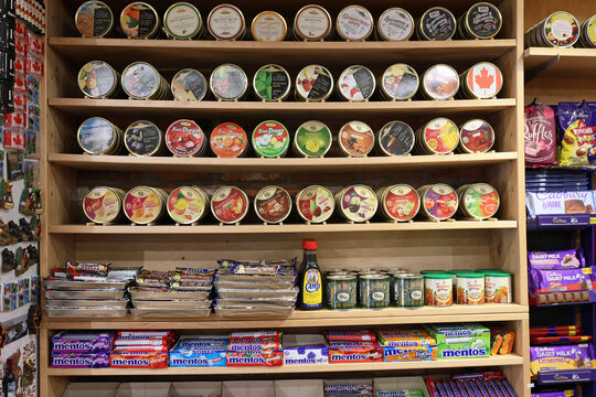 International brands of candy in a specialty store