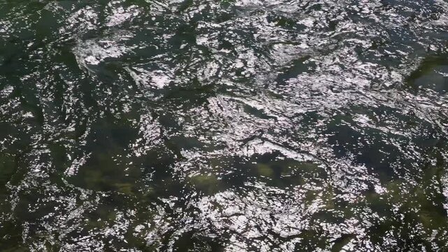 Reflection of light in flowing water, foot Enns, Steyr, Upper Austria, Austria