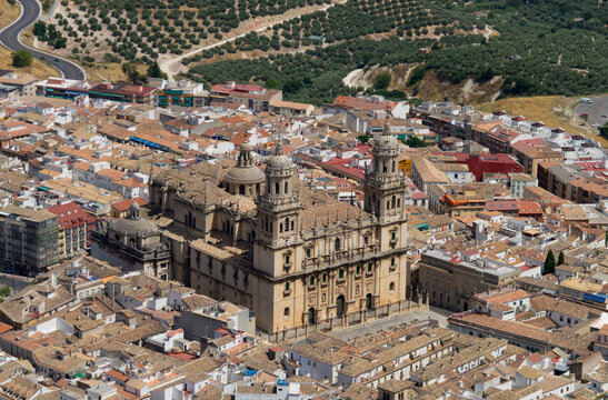 Europe, Spain, Jaen cathdral of the assumption from above
