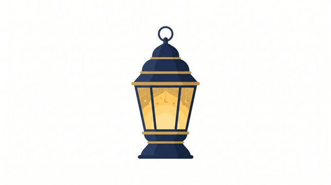 Glowing traditional Ramadan lantern vector illustration on white backg