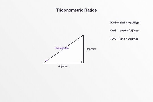 Trigonometric ratios diagram for math education