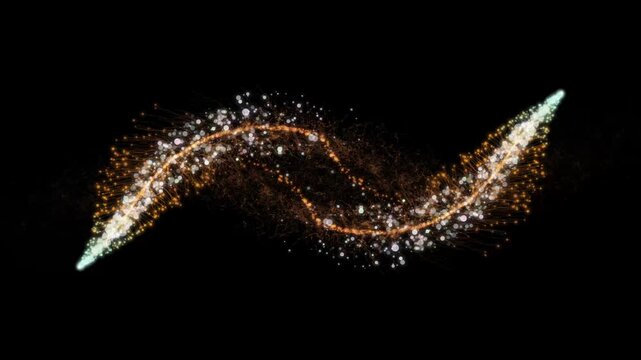 Fairy tail glitter particles sparkling glitter trail particle awards, twinkling star particles, shimmering light bursts, gold glittering star dust trail sparkling particles black background. 4k