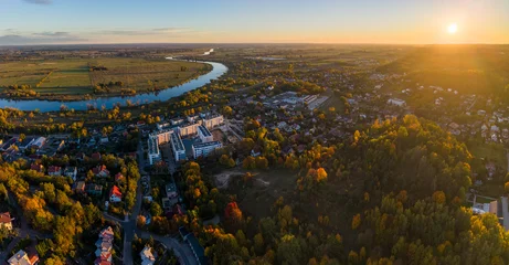 Autumn sunset over Wieprzyce in Gorzow Wielkopolski with a view of the Warta River, Poland © Pawel Pajor