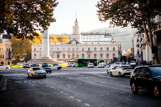 Tbilisi City Hall in the Freedom Square in Tbilisi, Georgia.