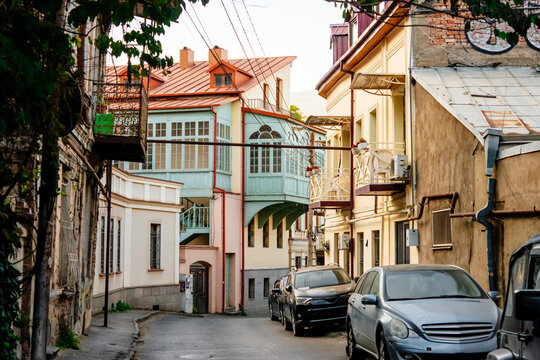 View of Old town Sololaki in Tbilisi, Georgia.