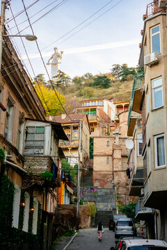View of Old town Sololaki in Tbilisi, Georgia.