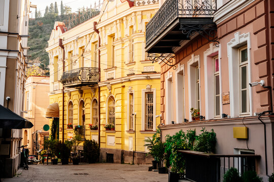View of Old town Sololaki in Tbilisi, Georgia.