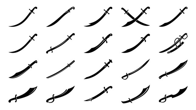 Collection of Saber and Scimitar Silhouettes