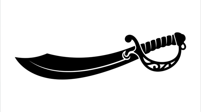 Curved Pirate Cutlass Sword Silhouette
