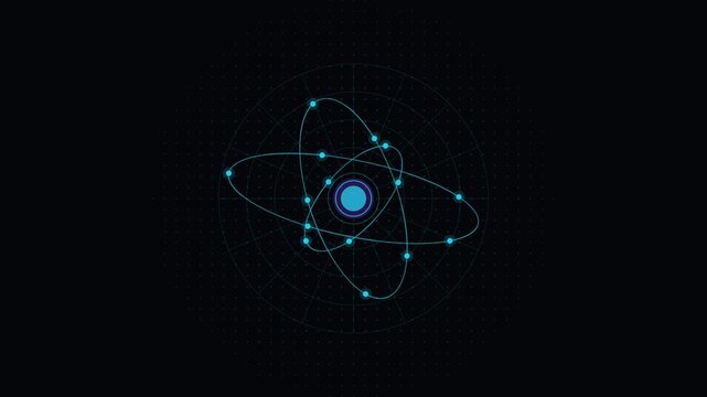Health purple molecule atom model seamless loop motion background