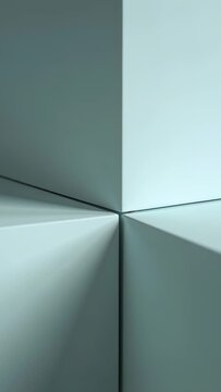 Vertical video: Shifting light causing four wedges revealing seams and shadows showing depth on set