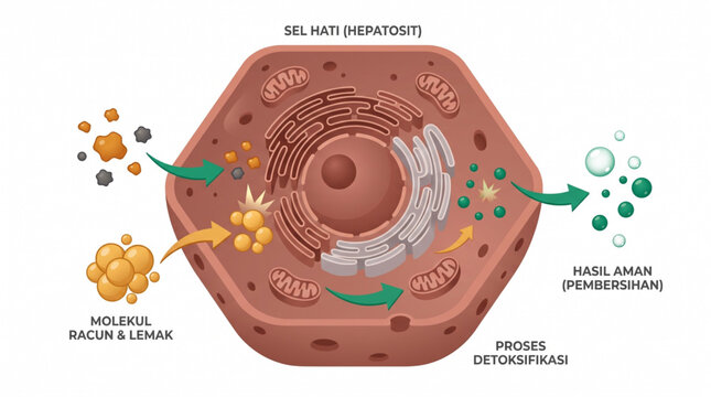 Brown adipose tissue and mitochondria activation vector illustration isolated on white background. Thermogenesis and metabolism concept.
