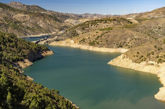 The R&iacute;o Guadalfeo Dam Embalse de Rules or Rules Reservoir, Sierra Nevada, Andalusia, Spain
