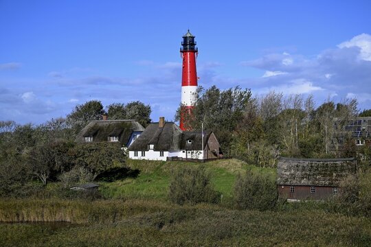Lighthouse from 1906, island of Pellworm, Schleswig-Holstein Wadden Sea National Park, North Frisia, Germany