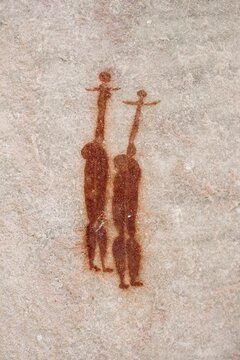 Prehistoric People, Ancient Rock Carving of the San, Indigenous People of South Africa, Sevilla Rock Art Trail, Cedar Mountains, Clanwilliam, Western Cape, Republic of South Africa