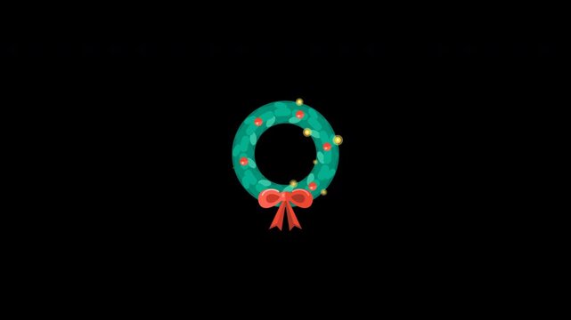 Festive christmas wreaths with red bows on transparent background