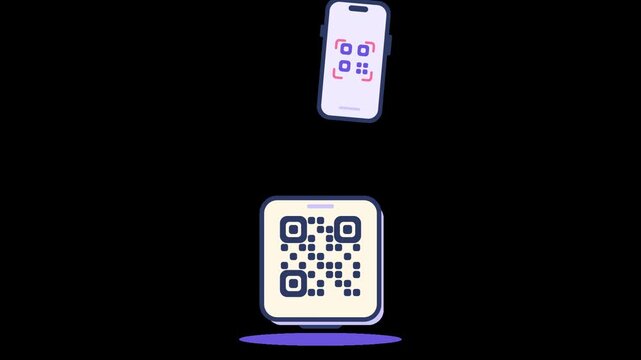 Mobile Phone Scanning QR Code Animation