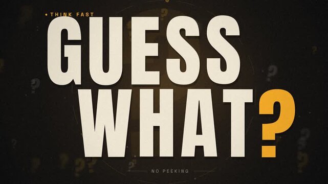 Guess what retro style interactive trivia game question mark motion graphics